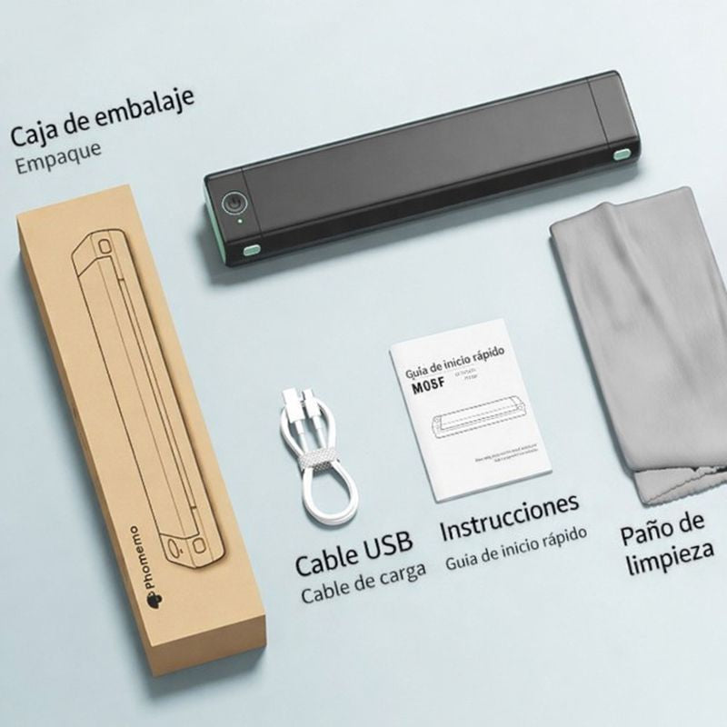 Mini impresora PrintGo™ Bluetooth portátil de alta definición, sin uso de cartucho