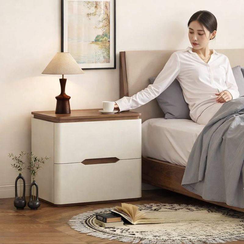 [Llevá 2 Pagá 1] Organizador de Mesita de Luz con 2 Cajones de Madera (¡Moderno y Práctico!)