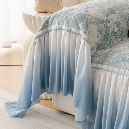 [Llevá 2 Pagá 1] Funda para Sofá Vera de Algodón y Viscosa con Estampa Elegante y Faldones Laterales +REGALO: 2 Almohadas