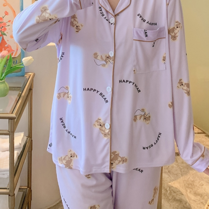 [Llevá 3 Pagá 2] Pijamas Femeninos en Seda Hielo y Algodón + REGALO: Par de Pantuflas