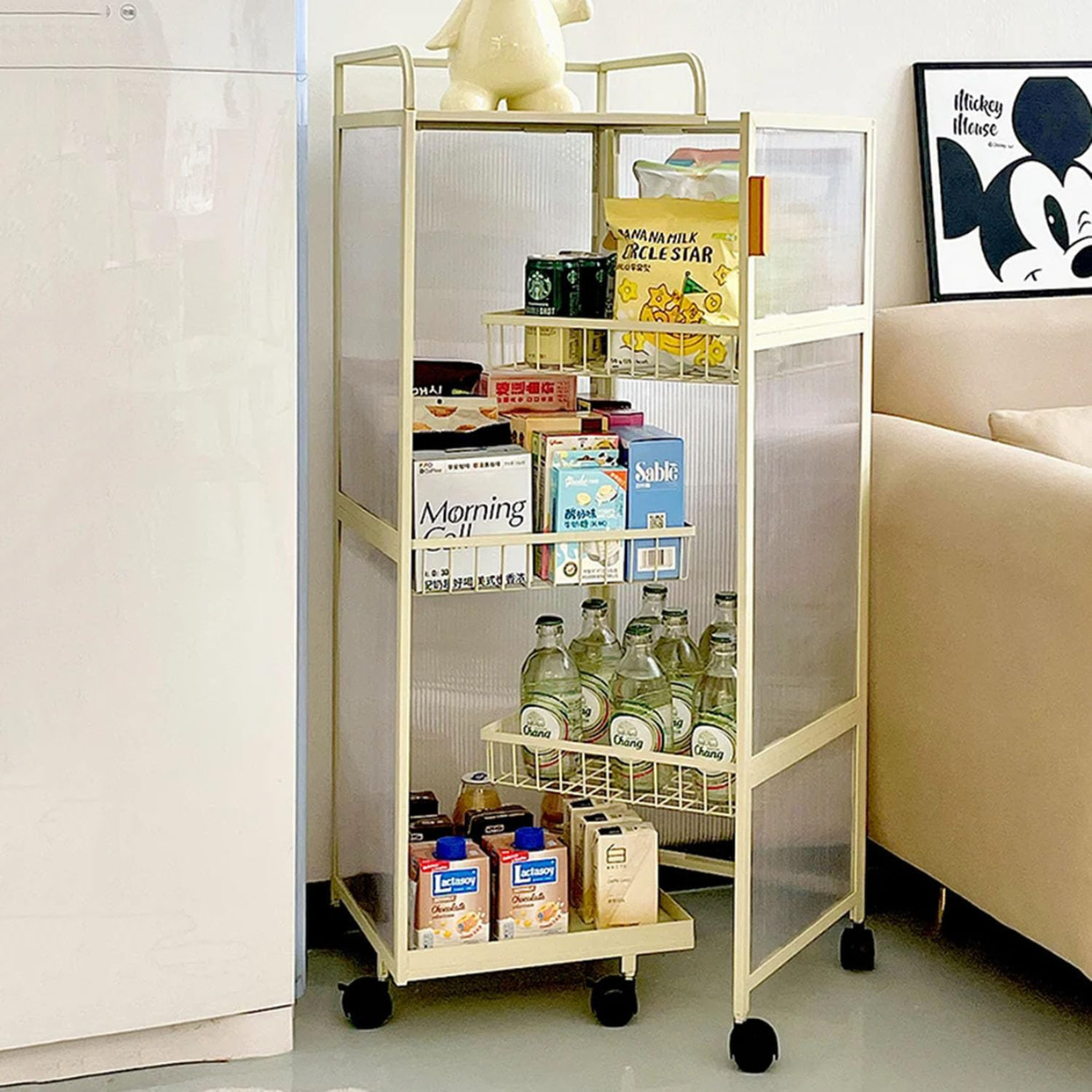 [Llevá 2 Pagá 1] Armario Organizador Articulado de 4 Niveles Hecho en Acero Inoxidable con Rueditas