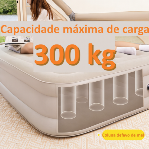[Llevá 2 Pagá 1] Colchón Inflable King Portátil con Revestimiento Triple Antidesgarro +REGALO: Bomba de Aire Eléctrica