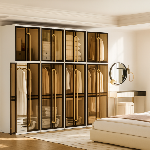 [Llevá 2 Pagá 1] Armario Organizador Desmontable con Divisiones Inteligentes y Puertas Ahumadas