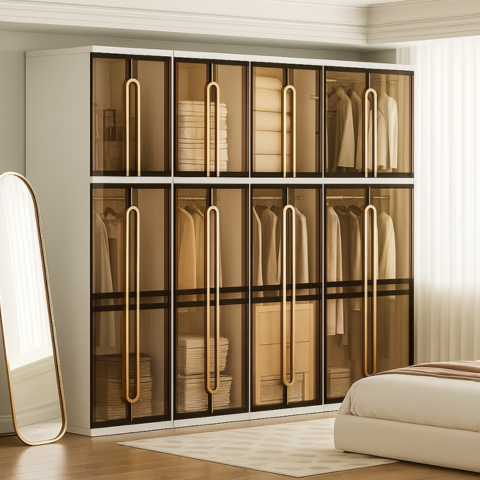 [Llevá 2 Pagá 1] Armario Organizador Desmontable con Divisiones Inteligentes y Puertas Ahumadas