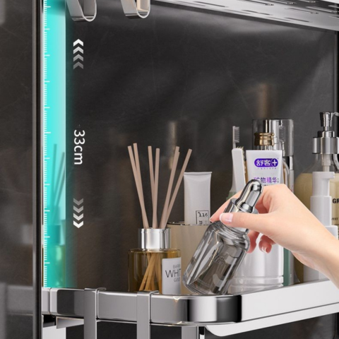 [Llevá 2 Pagá 1] Organizador de Baño de Acero Inoxidable de 3 Niveles + REGALO: 2 Mini Soportes Inox