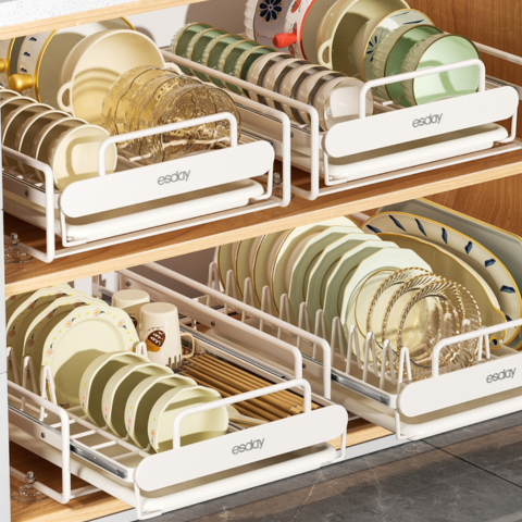 Escurridor de Acero Inoxidable de 2 Niveles con sistema inteligente de drenaje +REGALO: Kit de Utensilios de Cocina