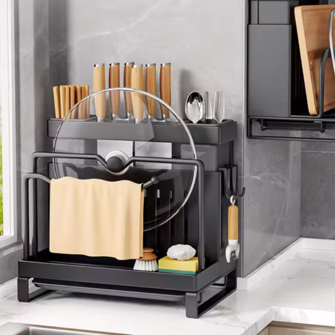 [Llevá 2 Pagá 1] Escurridor Inteligente Multifuncional en Acero Inoxidable con Gran Capacidad y Diseño Moderno + REGALO: Kit de Utensilios