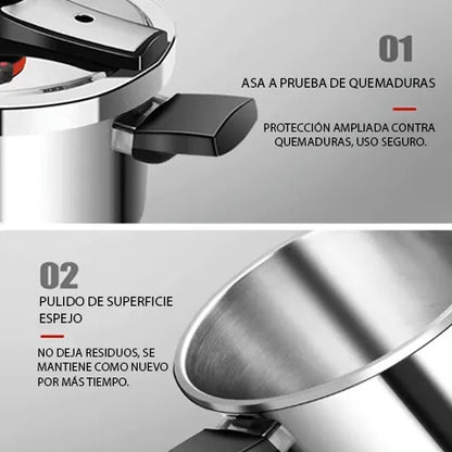 [Llevá 2 Pagá 1] Olla a Presión Supor de 3 Capas de Acero Inoxidable con Manijas de Goma | Seguridad Total para tu Cocina + Kit de Utensilios de Cocina