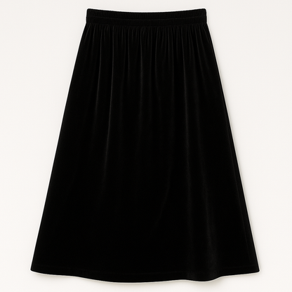 [Llevá 3 Pagá 2] Falda Midi Femenina de Chenilla y Terciopelo con Cintura Alta (¡Elegante y Minimalista!)