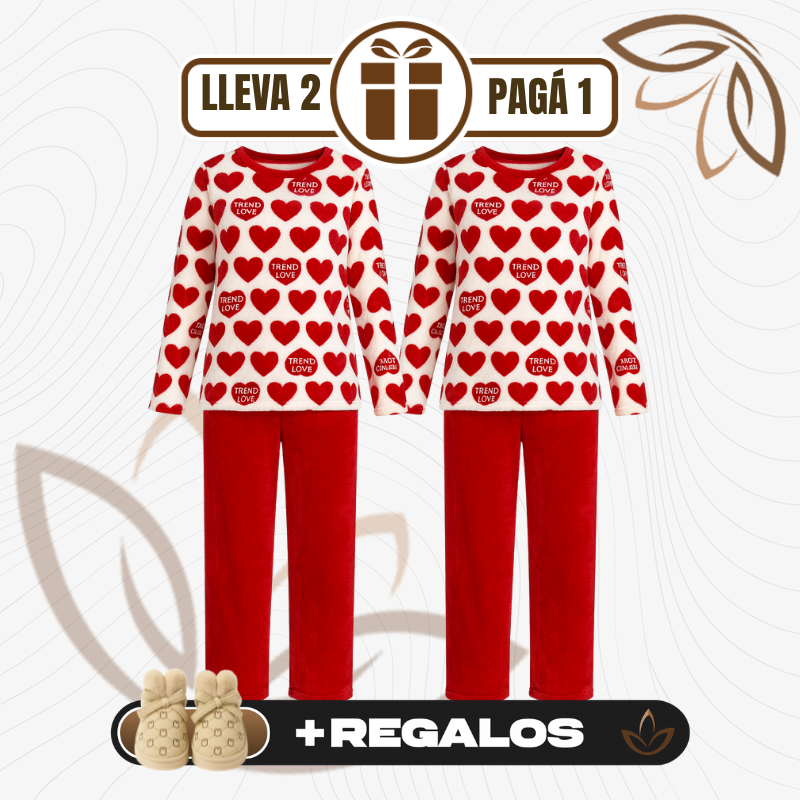 [Llevá 1 y Recibí 2] Pijama Femenino de Algodón y Poliéster (¡Comodidad para tus Noches de Sueño!) +REGALOS: Pantuflas