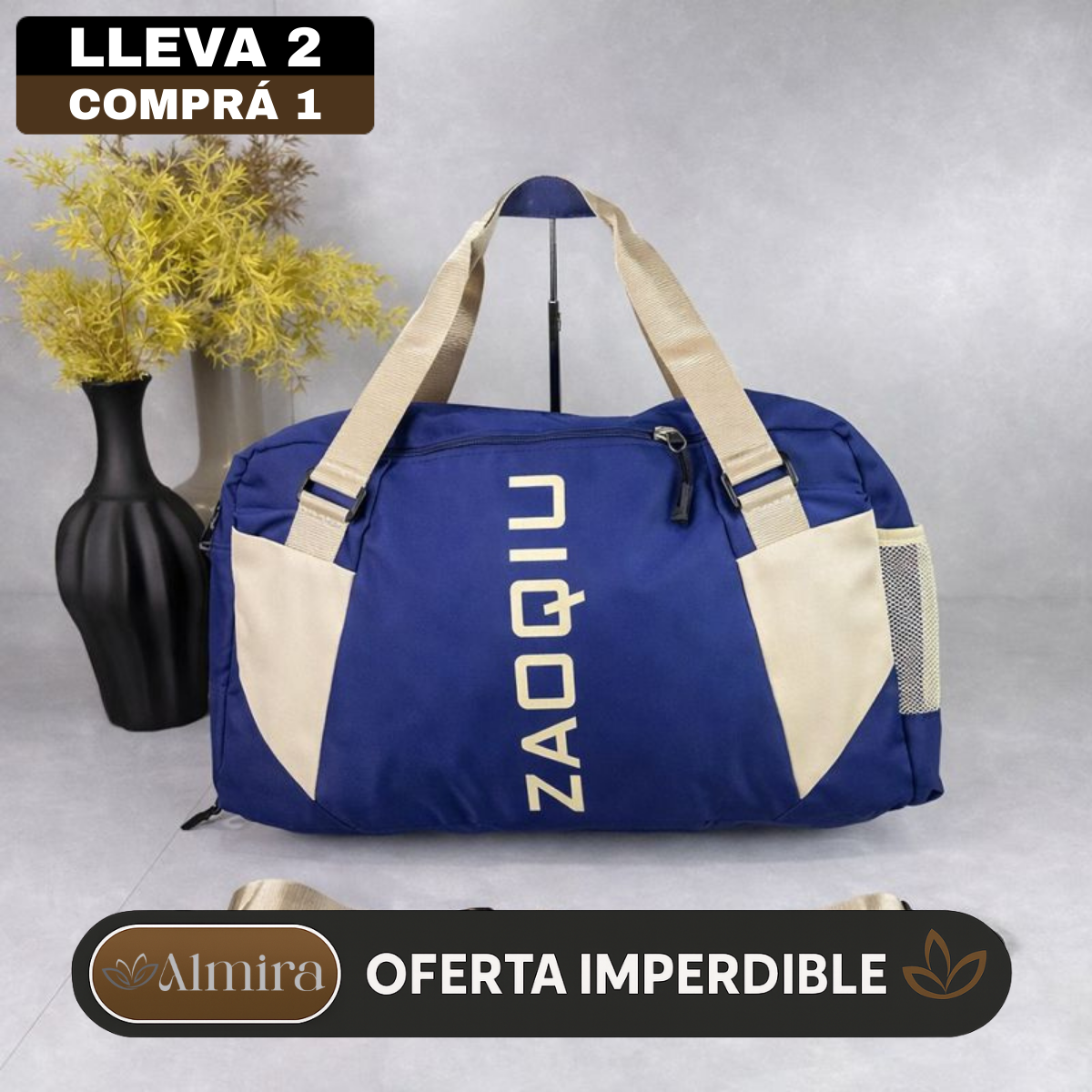 [Llevá 2 y Pagá 1] Combo de Bolsas Zaofu™ en Tejido Premium con Cierre Reforzado, Alta Durabilidad y División Inteligente