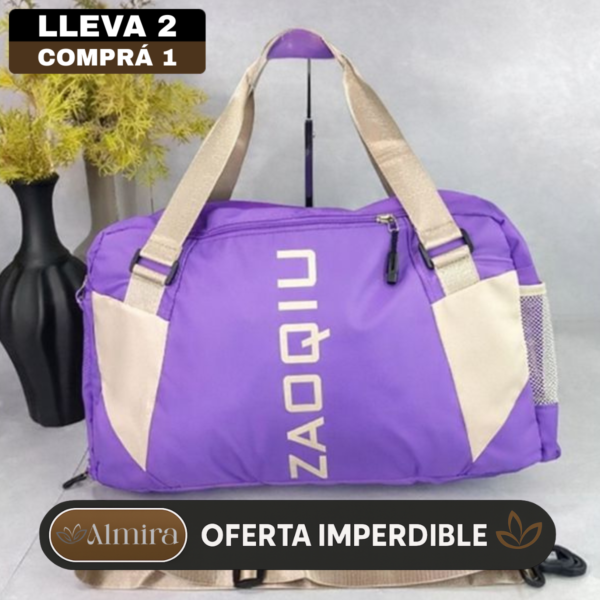 [Llevá 2 y Pagá 1] Combo de Bolsas Zaofu™ en Tejido Premium con Cierre Reforzado, Alta Durabilidad y División Inteligente