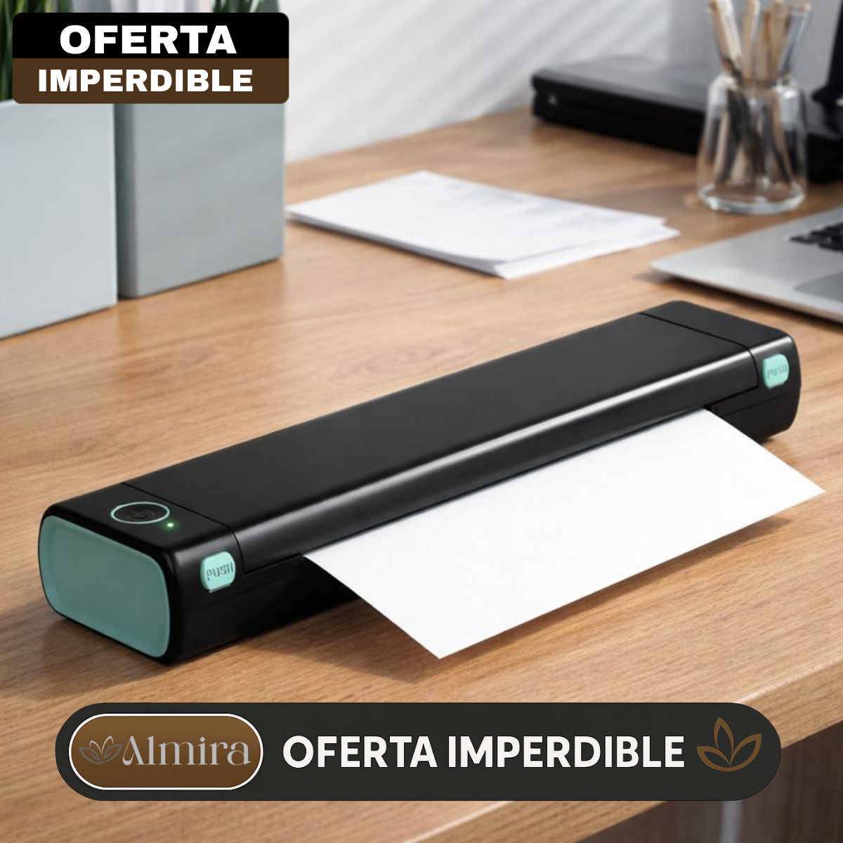 Mini impresora PrintGo™ Bluetooth portátil de alta definición, sin uso de cartucho