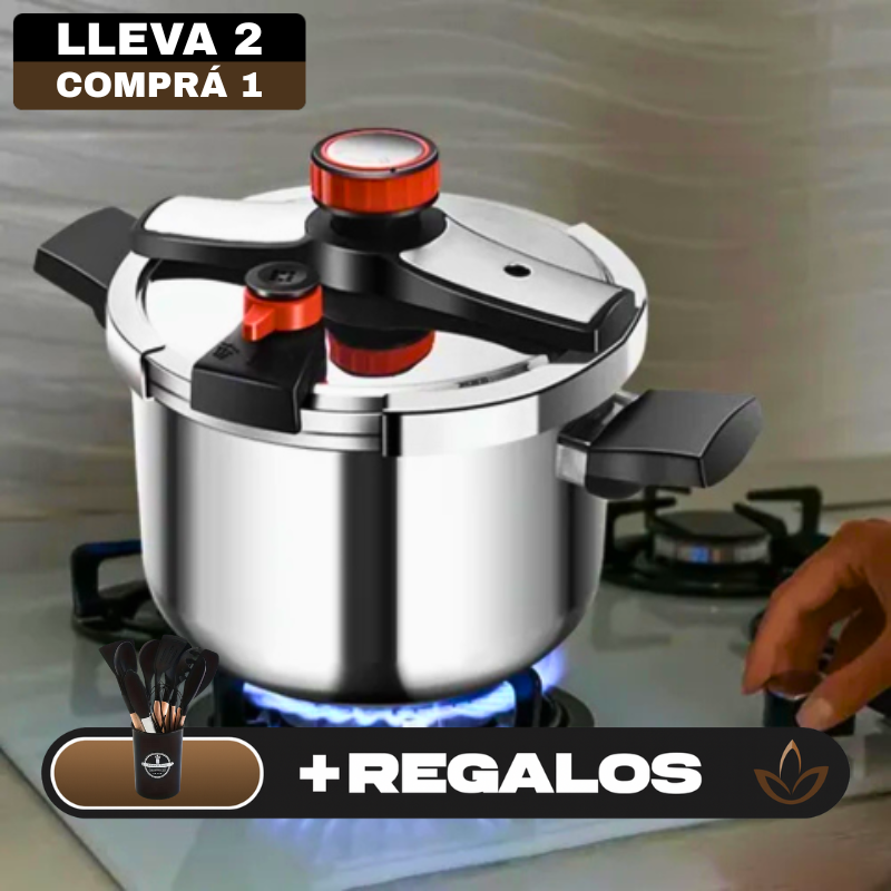 [Llevate 2 y pagá 1] Olla a Presión TurboChef de Acero Inoxidable | A Prueba de Explosiones + REGALO: Kit de Utensilios