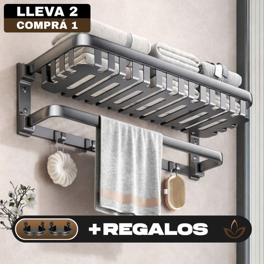 [Llevá 2 Pagá 1] Organizador de Baño Multifuncional de Acero Inoxidable con Instalación por Sellado al Vacío +REGALO: 2 Soportes de Baño