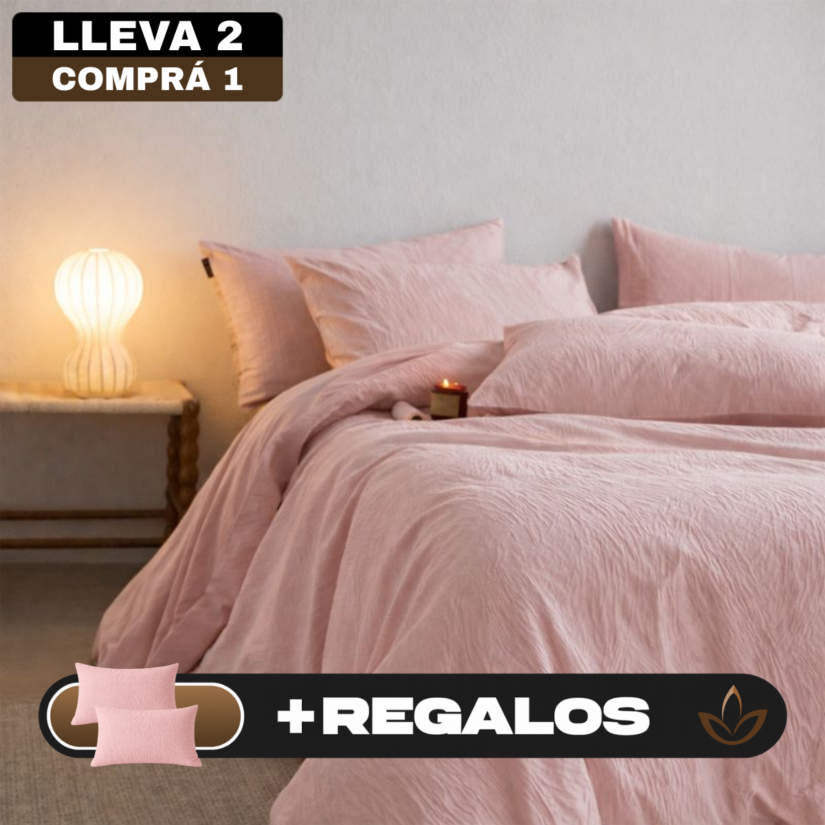 [Llevá 2 Pagá 1] Ropa de Cama Completa en Algodón y Seda con Diseño Moderno + REGALO: 2 Fundas para Almohada