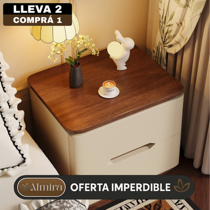 [Llevá 2 Pagá 1] Organizador de Mesita de Luz con 2 Cajones de Madera (¡Moderno y Práctico!)