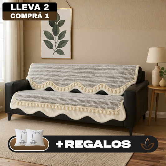 [Llevá 2 Pagá 1] Funda para Sofá Mona 100% Algodón (¡Estilo Atemporal y Elegante!) +REGALO: 2 Almohadas
