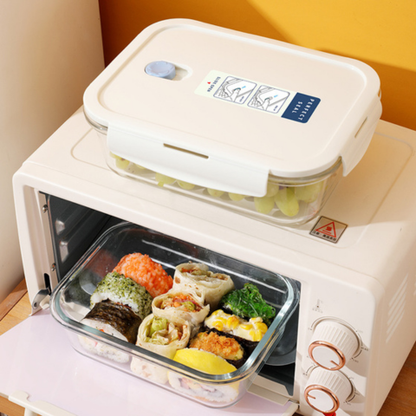 Kit 10 Potes Herméticos Antibacterianos de Vidrio Templado con Tapa de Alta Sellación